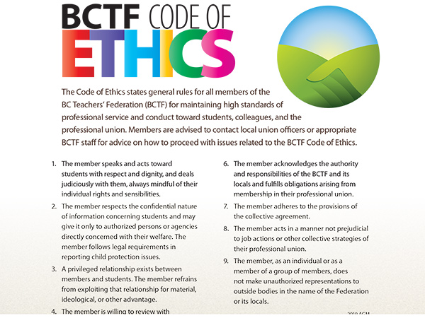 BCTF Code of Ethics